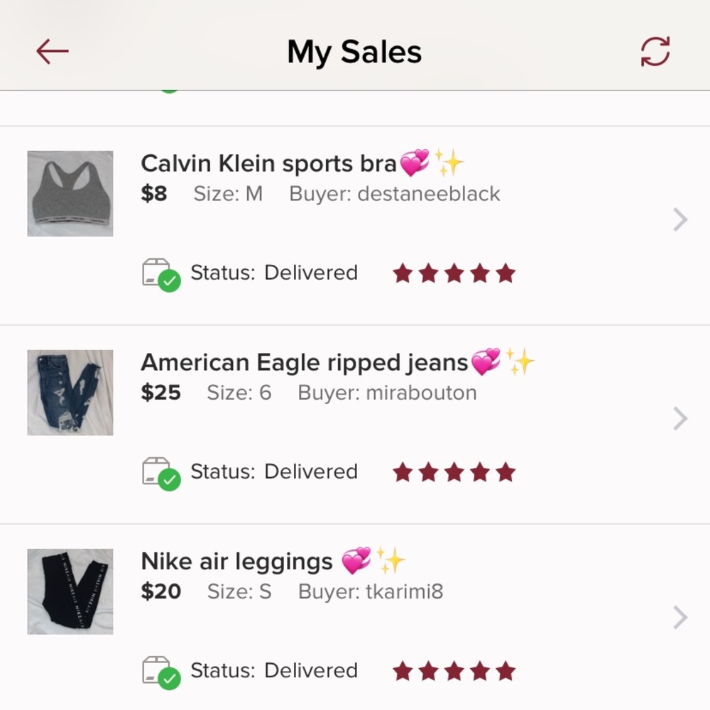 proof of sales!